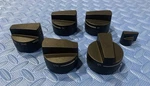Thermador Black Knob Set (6PC) #004190XX For 30 Ranges, C-pics & Desc. Fixed Price $179.00.