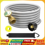 Upgraded 12 Ft Propane Tank Extension Hose Braided With Gauge, QCC1/TYPE. Fixed Price $55.28.