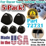 Five Pack Of Knobs For Dacor 72731 With Light Piping Gas Cooktop Stovetop 5X. Fixed Price $29.43.