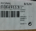 00649113 Brand New Bosch Range Jet Assy. Fixed Price $37.00.