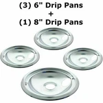 3 X 6" 1 8" Stove Burner Top Reflector Bowls Range Drip Pans Hotpoint 95-04. Fixed Price $35.89.