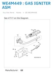 Ge Industrial Gas Igniter Assembly WE4M449. Fixed Price $79.99.