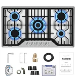 30" Inch Gas Cooktop Propane Stove 5 Burner Ng Lpg Dual Fuel Stainless Steel. Fixed Price $195.93.
