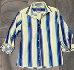 Women Robert Graham Striped Multi Pattern Embroidered Logo Button Down Top. Fixed Price $15.00.