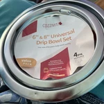 4-PIECE Electric Stove Drip Pans Set Chrome Finish 6 & 8 Inch. Fixed Price $12.00.