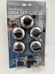 Aqua Plumb Gas Range Knob Set 5 Pc W/ Universal Insert Adapters Black Silver. Fixed Price $12.98.
