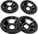 Appliancemates Black Porcelain Drip Pans Set 4-PACK 318067041 & 318067051 Replac. Fixed Price $28.47.