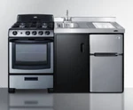 Summit 63" Wide All-in-one Kitchenette W/ Stainless Steel Range, ACK63GASBSS. Fixed Price $4545.00.