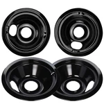 Black Stove Burner Drip Pans Replacement For Ge Hotpoint Electric. Fixed Price $27.58.