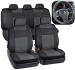 Pu Leather Car Seat Covers & Massage Grip Steering Wheel Black/gray. Fixed Price $49.99.