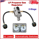 2-STAGE Auto Changeover Lp Propane Gas Regulator W/ Two 12 Inch Pigtails For Rvs. Fixed Price $59.96.