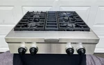 Kitchenaid 30 Gas Cooktop, Burner, Commercial Style, Stainless KGCU407VSS00. Fixed Price $825.00.