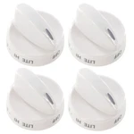 4 Pack Stove Control Knobs White Gas Range Burner Replacement Frigidaire Kenmore. Fixed Price $20.72.