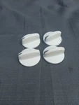 Four White Whirlpool Range Stove Knobs 8522565WHT Pre Owned. Fixed Price $11.00.