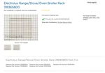 Electrolux Frigidaire EW30EW65GS8 30" Double Wall Oven Sliding Racks 318365800. Fixed Price $39.95.