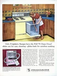Frigidaire Pull 'n Clean Oven Retro Pink Kitchen Stove 1962 Magazine Print Ad. Fixed Price $28.56.