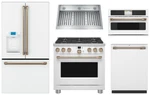 Cafe Matte White Kitchen With 36" French Door Refrigerator & Gas Range. Fixed Price $14759.00.