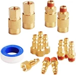 15 Pieces 1/4" Npt Air Coupler And Plug Kit, Quick Connect Fittings, Industr. Fixed Price $28.49.