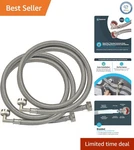 6 Ft Braided Stainless Steel Washing Machine Hoses With 90-DEGREE Elbows, 2 Pack. Fixed Price $59.80.