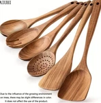 6 Pc Teak Wooden Spoons For Cooking Tools Kitchen Utensils Spatula Set. Fixed Price $25.00.