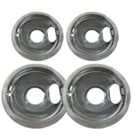 Made In The Usa 4 Pack (2) 6" & 8" Replacement Chrome Drip Pans For Whirl.... Fixed Price $33.06.