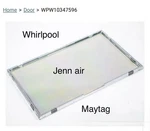 Whirlpool Oven Middle Door Glass Assembly WPW10347596. Fixed Price $69.99.