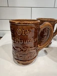 Set Of 4 Vintage Old Milwaukee Beer Steins 5" Brown. Fixed Price $40.00.