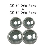 Chrome Drip Pan Bowl Set Replacement For Whirlpool W10278125 Two 6" And 8". Fixed Price $19.41.
