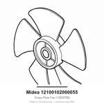 Midea 12100102000055 Cross Flow Fan (120X706) For 0E7830 0E7831 0E7832. Fixed Price $177.99.