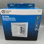 Commercial Electric Low Voltage Recessed Media Plate With Duplex Receptacle. Fixed Price $22.67.