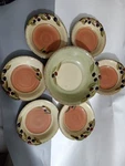 Clay Art Oliva Italiana Set Of 6 Pasta Bowls 9" With Large Serving 12". Fixed Price $77.93.