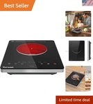 1300W Portable Electric Stove Top With Built-in Timer & Scratch-resistant Glass. Fixed Price $127.34.