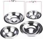 Ge Hotpoint Chrome Stove Drip Pans Electric Burner Covers 4 Top Replacement Set. Fixed Price $36.99.