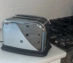 Chrome Toaster Ge 2 Slot #106808 Wide Retro Crumb Tray Removes Tested See. Fixed Price $29.95.