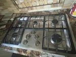 Jenn-air 5 Burner Gas Cooktop Stainless Steel Silver/black Knob Control. Fixed Price $399.00.