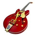 Haze Hes Vibrato Semi-hollow Arch Top Electric Guitar Red & Gold (SEG1975WRDS). Fixed Price $273.68.