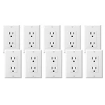 10 Pack White Decorator Receptacle Outlet With Wall Plates 15A Standard Electric. Fixed Price $18.48.