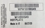 WPW10396549 Whirlpool Stove Cooktop Oem Hotplate Genuine New Original. Fixed Price $127.49.