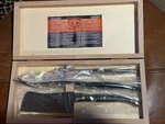 Laguiole Jean Dubost 3 Piece Cheese Knife Set Stainless- France Nib. Fixed Price $39.00.