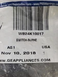 **new** Ge Burner Switch, Part# WB24K10017 **free Shipping**. Fixed Price $45.00.