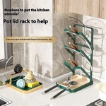 Punch-free Wall Mount Pot Lid Rack Desktop Pan Cover Holder Kitchen Organizer. Fixed Price $38.65.