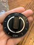 One Kenmore Gas Range Burner Black/silver Knobs 334093 Kip 5422. Fixed Price $15.95.