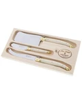 Jean Dubost 3PC Cheese Set With Cleaver Beige. Fixed Price $38.99.