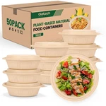 100 Piece (50 Pack) Meal Prep Bowl Containers With Lids, Cornstarch Round Foo.... Fixed Price $42.16.