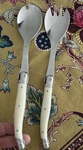 Laguiole By Jean Dubost Antique White Bee Stainless Salad Servers Pair. Fixed Price $28.00.
