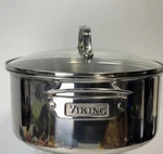 Viking 4QT Pot Cooking 3-PLY 18/8 Stainless Steel Aluminum Core W/wrong Lid. Fixed Price $49.90.