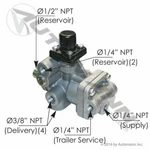 SR2 Type Spring Brake Valve 1/2" Npt Nipple - Automann Comm'l Truck # 170.103061. Fixed Price $29.75.