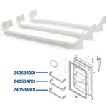 For Frigidaire Refrigerator 240534701 240534901 3PC Door Rack Shelf Retainer Bar. Fixed Price $29.10.