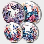 Blue Butterfly Electric Stove Burner Covers Round Range Protector Set 4 Pk. Fixed Price $30.95.