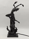 Antique Art Deco Bronze Statue Sculpture Lady Flame Leaper Ferdinand Priess Lamp. Fixed Price $475.99.